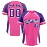 Custom Red Black-White Personalized Color Block Authentic Baseball Jersey