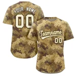 Custom Camo White Old Gold-Black Authentic Baseball Jersey