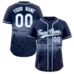 Custom Navy White-Light Blue Chicago City Connect Baseball Jersey