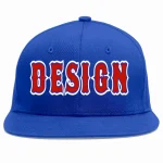 Custom Royal Red-Royal Flat Eaves Sport Baseball Cap Design for Men/Women/Youth
