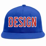 Custom Royal Red-White Flat Eaves Sport Baseball Cap Design for Men/Women/Youth