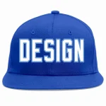Custom Royal White-Light Blue Flat Eaves Sport Baseball Cap Design for Men/Women/Youth