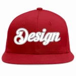 Custom Red White-Royal Flat Eaves Sport Baseball Cap Design for Men/Women/Youth