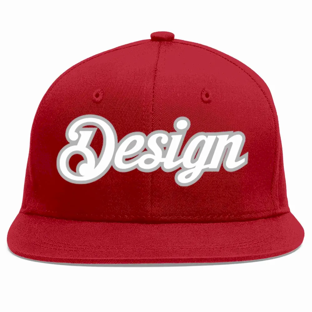 Custom Red White-Royal Flat Eaves Sport Baseball Cap Design for Men/Women/Youth