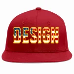 Custom Red Vintage USA Flag-Gold Flat Eaves Sport Baseball Cap Design for Men/Women/Youth