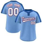 Custom Light Blue White-Royal Classic Style Authentic Two-Button Baseball Jersey