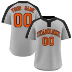 Custom Red Navy-White Classic Style Authentic Two-Button Baseball Jersey