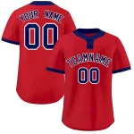 Custom Powder Blue Navy-White Classic Style Authentic Two-Button Baseball Jersey