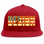 Custom Red Vintage USA Flag-Gold Flat Eaves Sport Baseball Cap Design for Men/Women/Youth