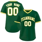 Custom Green White Classic Style Authentic Pullover Baseball Jersey
