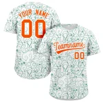Custom Gold White Line Art Graffiti Pattern Design Authentic Baseball Jersey