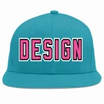 Custom Aqua Orange-Royal Flat Eaves Sport Baseball Cap Design for Men/Women/Youth