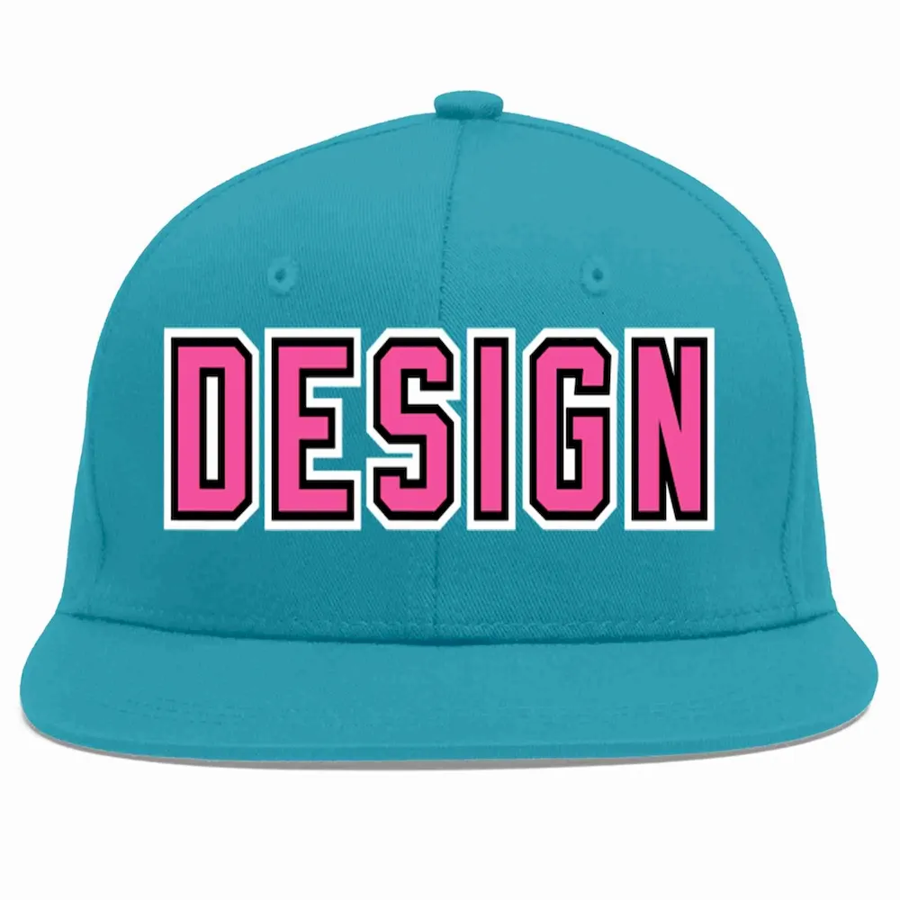 Custom Aqua Orange-Royal Flat Eaves Sport Baseball Cap Design for Men/Women/Youth