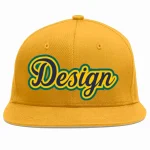 Custom Gold Navy-Gold Flat Eaves Sport Baseball Cap Design for Men/Women/Youth