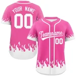 Custom Pink Purple Personalized Flame Graffiti Pattern Authentic Baseball Jersey
