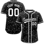 Custom Black White Personalized Star Graffiti Pattern Authentic Baseball Jersey