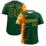 Custom Orange Personalized 3D Flame Design Authentic Baseball Jersey