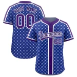 Custom Royal Purple-White Personalized Plaid Design Authentic Baseball Jersey