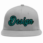 Custom Gray Navy-White Flat Eaves Sport Baseball Cap Design for Men/Women/Youth