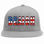 Custom Gray Vintage USA Flag-Gold Flat Eaves Sport Baseball Cap Design for Men/Women/Youth