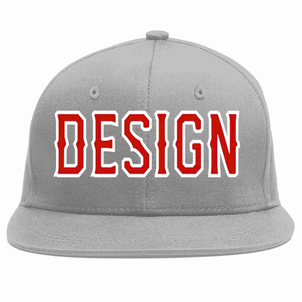 Custom Gray Vintage USA Flag-Gold Flat Eaves Sport Baseball Cap Design for Men/Women/Youth