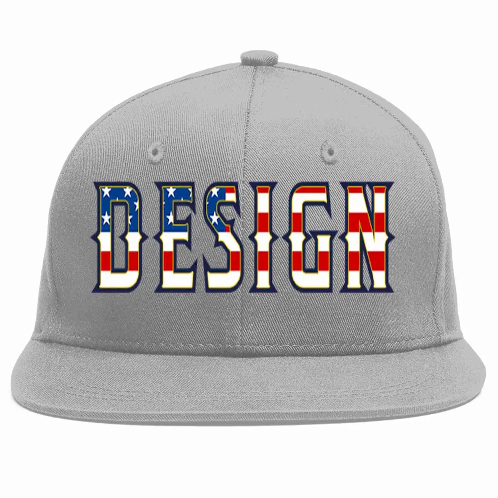 Custom Gray White-Black Flat Eaves Sport Baseball Cap Design for Men/Women/Youth