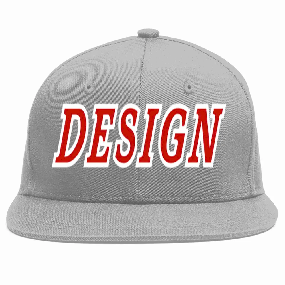 Custom Gray Vintage USA Flag-Gold Flat Eaves Sport Baseball Cap Design for Men/Women/Youth