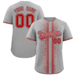 Custom Gray Red Personalized Phonetic Rhythm Authentic Baseball Jersey