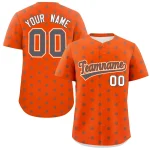 Custom Orange Dark Gray Personalized Polka Dot Graffiti Pattern Authentic Baseball Jersey
