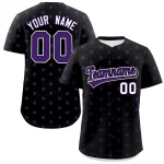 Custom Black Purple Personalized Polka Dot Graffiti Pattern Authentic Baseball Jersey