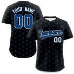 Custom Black Royal Personalized Polka Dot Graffiti Pattern Authentic Baseball Jersey