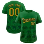 Custom Kelly Green Orange Graffiti Pattern Personalized Bossinia Style Authentic Baseball Jersey