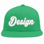 Custom Teal White-Gray Flat Eaves Sport Baseball Cap