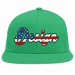 Custom Teal Vintage USA Flag-Gold Flat Eaves Sport Baseball Cap