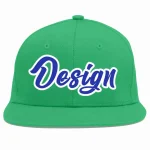 Custom Teal Royal-White Flat Eaves Sport Baseball Cap