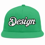 Custom Teal White-Black Flat Eaves Sport Baseball Cap
