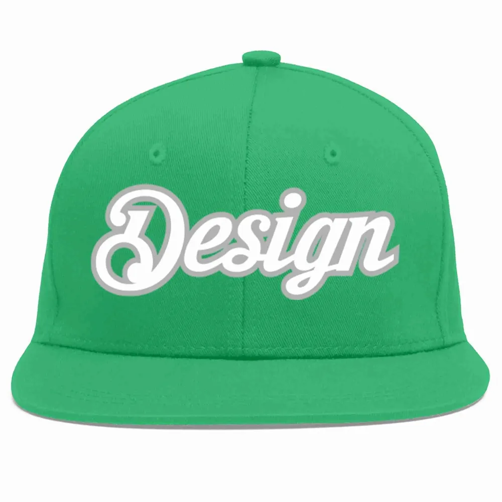 Custom Teal Black-White Flat Eaves Sport Baseball Cap