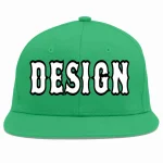 Custom Teal White-Black Flat Eaves Sport Baseball Cap