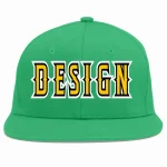 Custom Teal Gold-Black Flat Eaves Sport Baseball Cap