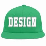 Custom Teal White-Gray Flat Eaves Sport Baseball Cap