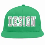 Custom Teal Gray-White Flat Eaves Sport Baseball Cap