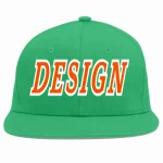 Custom Teal Old Gold-Black Flat Eaves Sport Baseball Cap