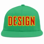 Custom Teal Red-Yellow Flat Eaves Sport Baseball Cap