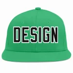 Custom Teal Black-White Flat Eaves Sport Baseball Cap
