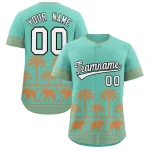 Custom Bright Green Desert Yellow Graffiti Pattern Personalized Bossinia Style Authentic Baseball Jersey
