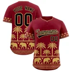 Custom Crimson Old Gold Graffiti Pattern Personalized Bossinia Style Authentic Baseball Jersey