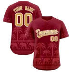 Custom Crimson Light Red Graffiti Pattern Personalized Bossinia Style Authentic Baseball Jersey