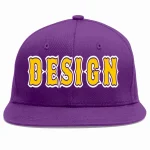 Custom Purple Gold-purple Flat Eaves Sport Baseball Cap Design for Men/Women/Youth