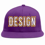 Custom Purple White-purple Flat Eaves Sport Baseball Cap Design for Men/Women/Youth