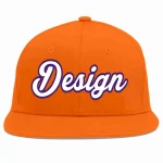 Custom Orange White-purple Flat Eaves Sport Baseball Cap Design for Men/Women/Youth